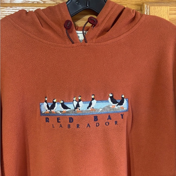 Vintage 90's Red Bay Labrador New Foundland Puffin Bird Men's Fleece Hoodie XL - Picture 2 of 5